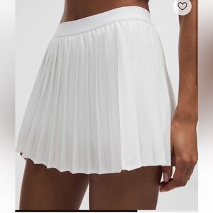 NWOT Lululemon High-Rise Pleated Tennis Skirt- White, Size 10